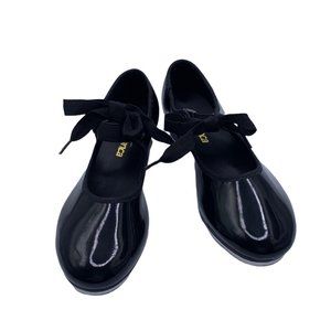 So Danca Black Valiant Vegan Tyette Tap 3 Shoes Elastic Snaps Dance New